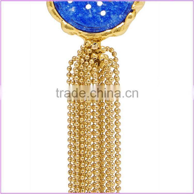 Latest Design Fashion Jewelry Gold Plated Long Tassel Earring For Women
