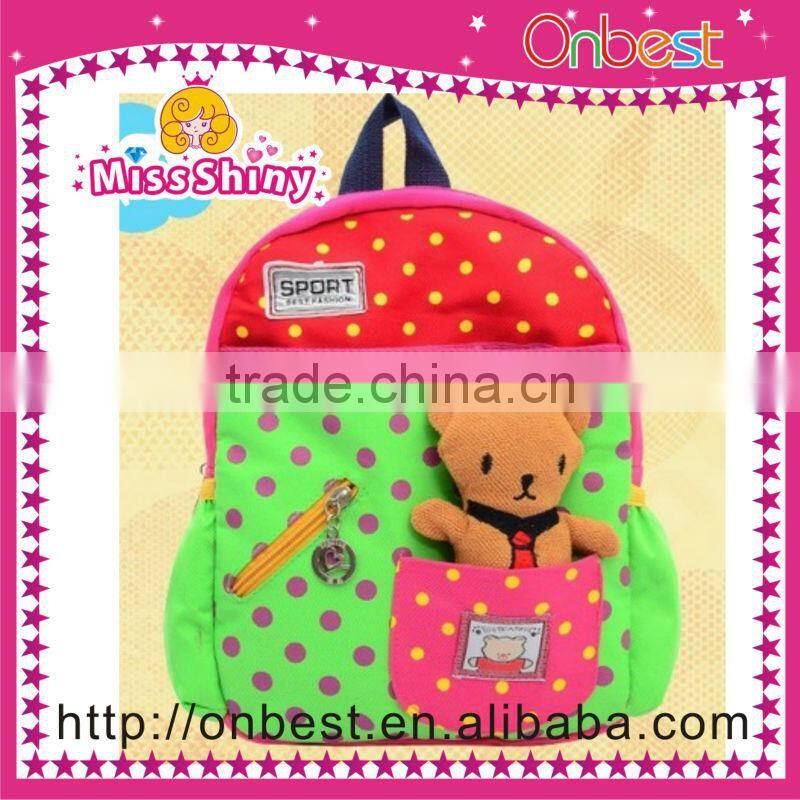 cute cartoon stuffed kids shoulder bag new school bag for children with doll cheap for sale