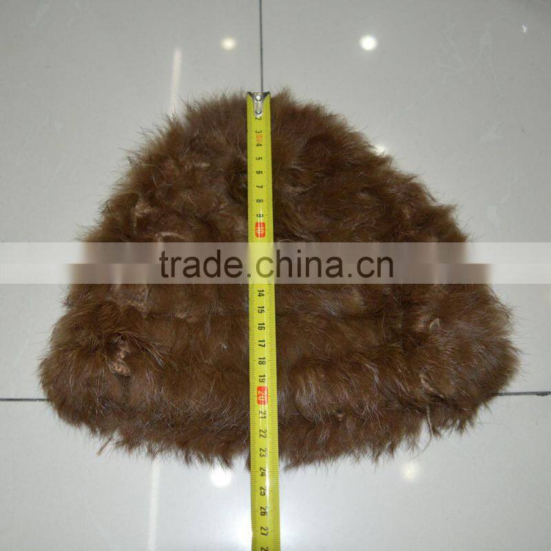 SJ776-01 Yarn Knit Cheap Rabbit Fur Christmas Winter Hats