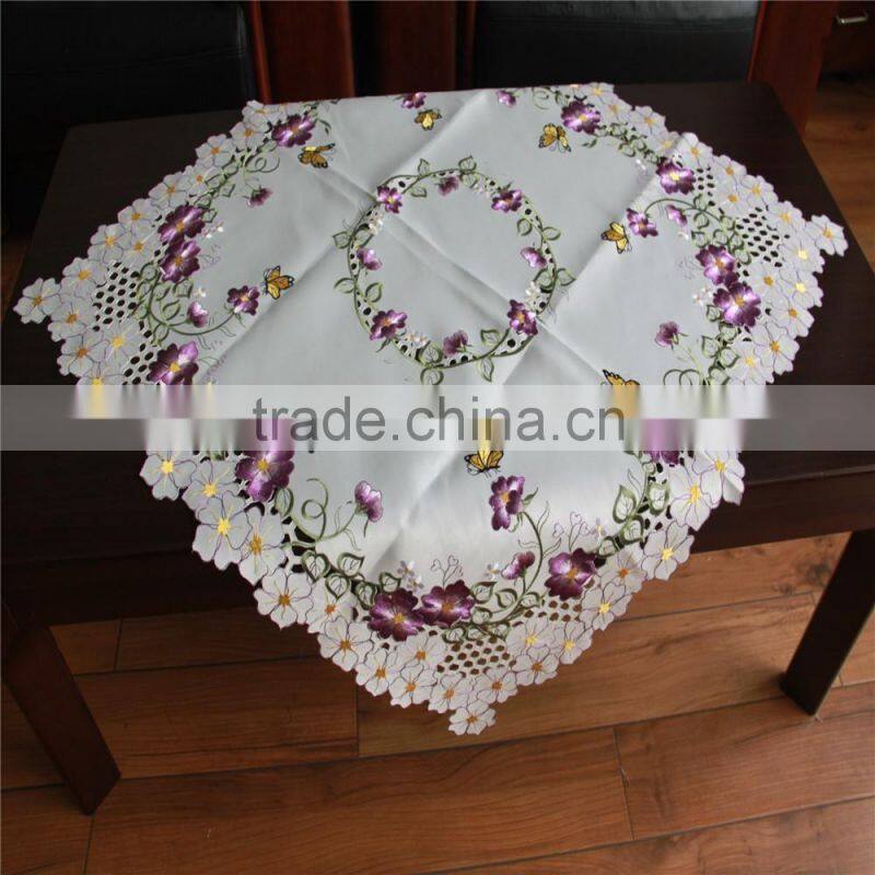 handmade China polyester embroidery satin tablecloths