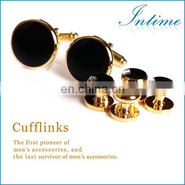 High Quality Luxurious Cuff Links Gifts Shirt Gold Cufflinks and Earrings Set for Couples