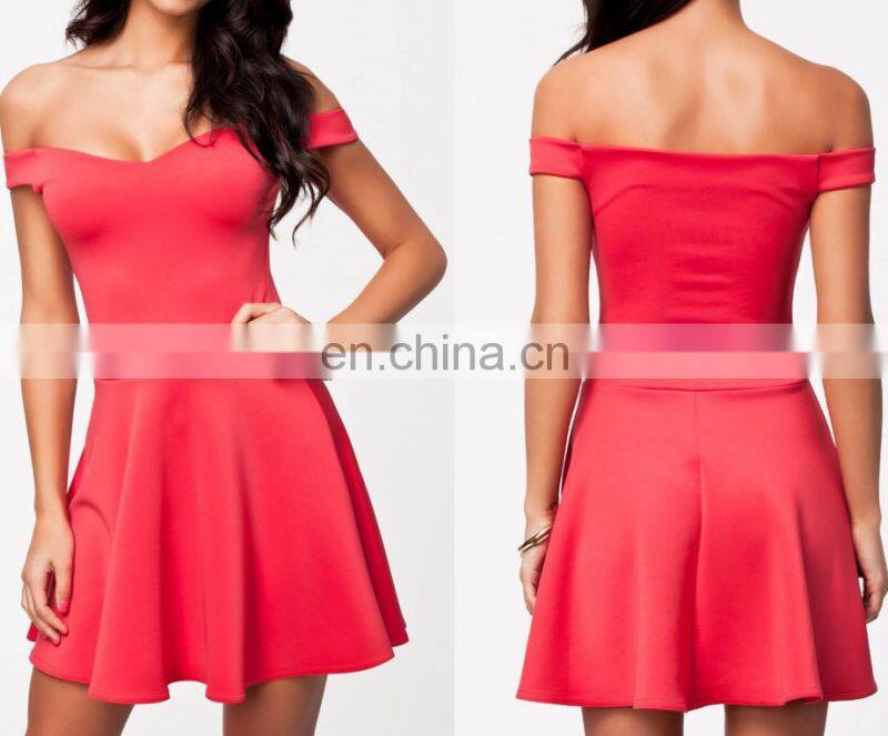 New design women offer-shoulder girl dresses