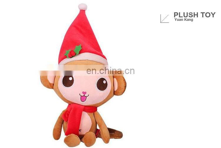 Soft toys 12'' stuffed red christmas monkey doll