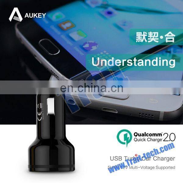 AUKEY Car Charger QC2.0 Port, Portable Car Charger with 2 USB Ports