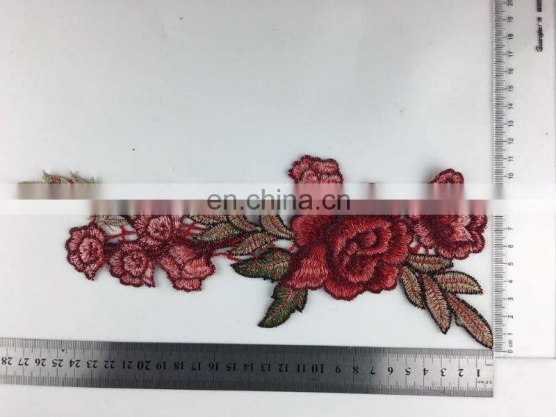 XY-05 embroiderychemical lace collar,colorful neckline applique rose collars high-fashion lace collar wholesale
