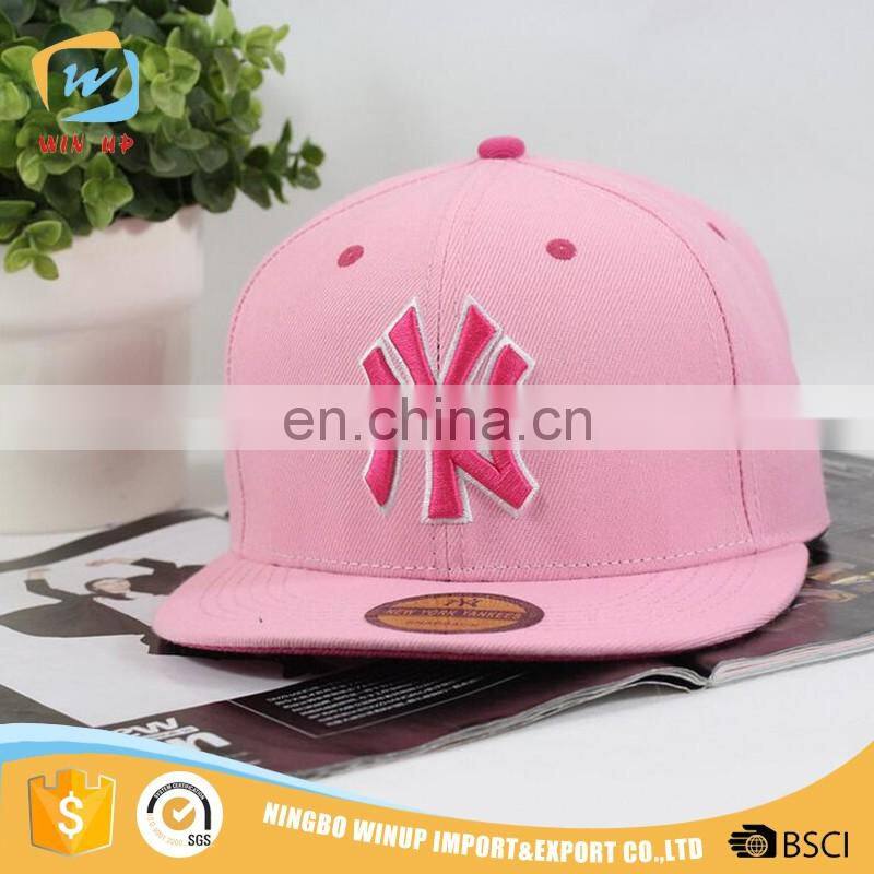 Solid color blank cheap flat brim custom snapback caps baseball hat