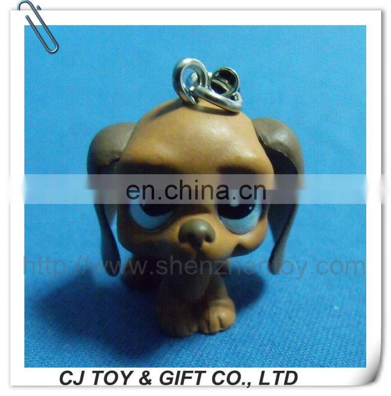 lovely dog plastic figure for keychian