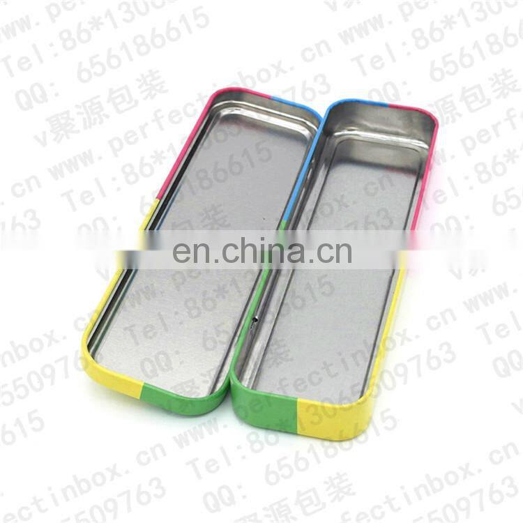 Tin pencil case with hinge for children/plastic pencil case