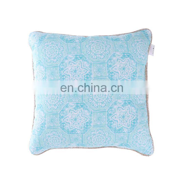 Decorative Double Sides Blue Floral Flowers Printed Outdoor Cushions for Garden