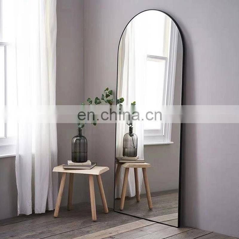 Cheap Metal Framed Arched Floor Stand Dressing Mirror