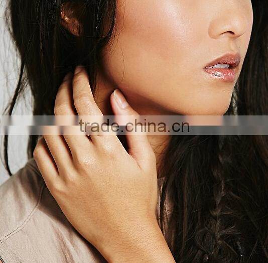 Hot new round genstone ring gold plated alloy ring for girls