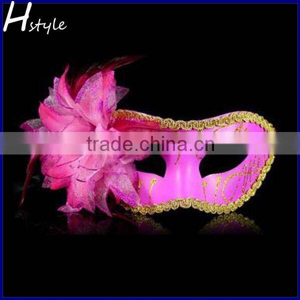 party mask, venetian mask, halloween mask with purple feather flower SC072