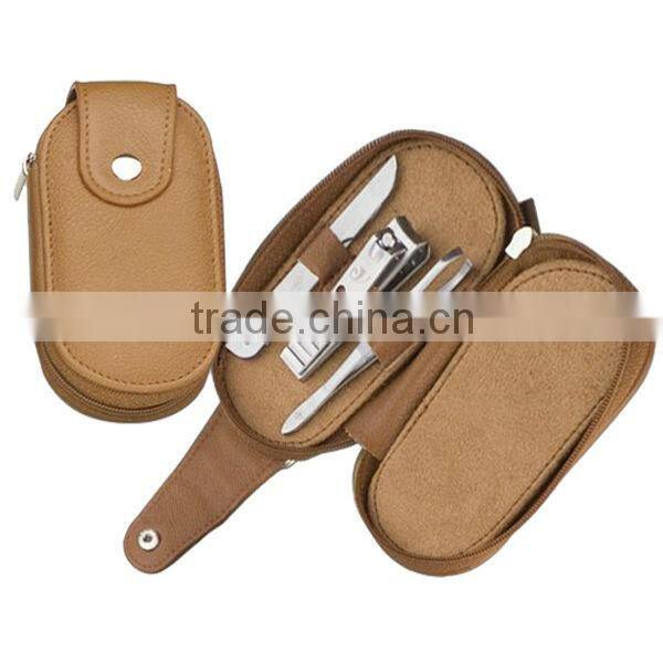 New style zipper with button closure compact manicure set