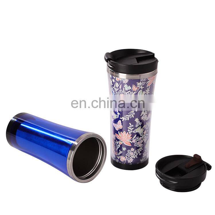 Wholesale Paper Insert 450ml Coffee Mugs Plastic Custom Logo