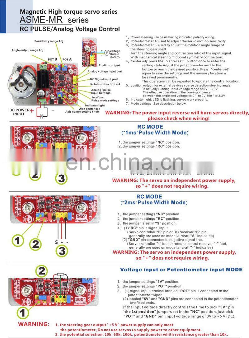 ASME-MRA Non-Contact Magnetic Encoder 260kg.cm 4096 Resolution 32Bit MCU High Torque Servo