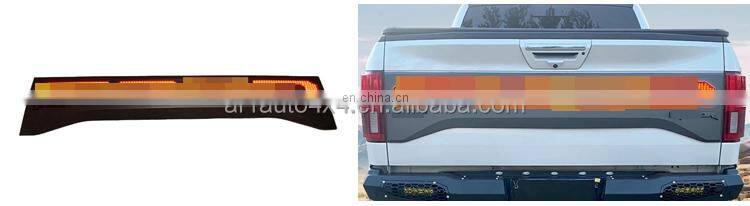 2018+ Tailgate Panel Application For F150 F-150 ABS Plastic Black Applique Trim Panel WIth LED