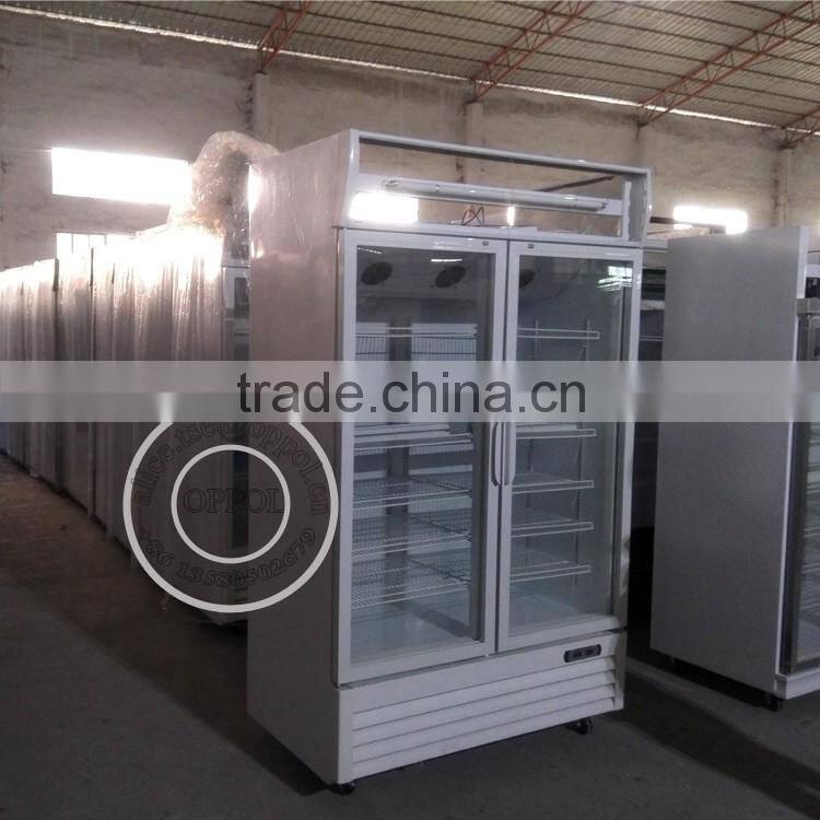 OP-A307 OPPOL Brand Vertical Glass Door Beverage Display Cooler Manufacturer