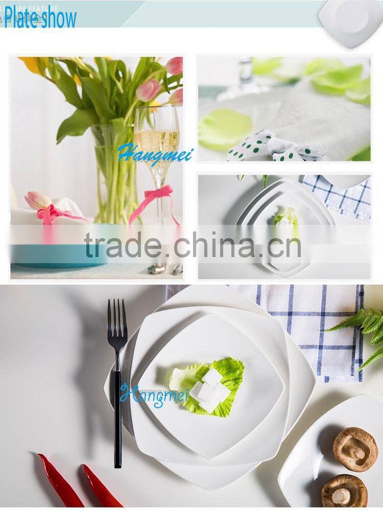 White ceramic dish Western steak serving platters