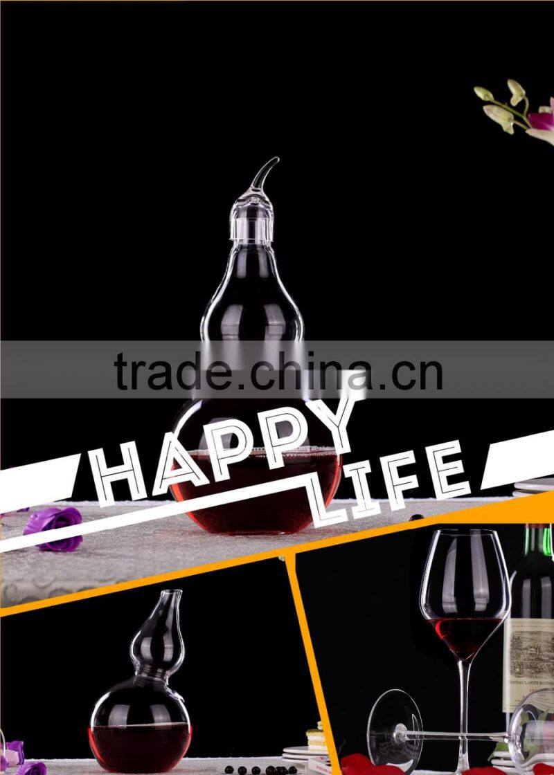 Shaped clear glass decanter 1500ml crystal heat-resistant glass bottle/hand blown glass decanter