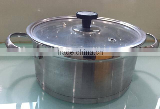 Small Stainless Steel Casserole/Soup Pot with Glass lid and Stainless steel handles