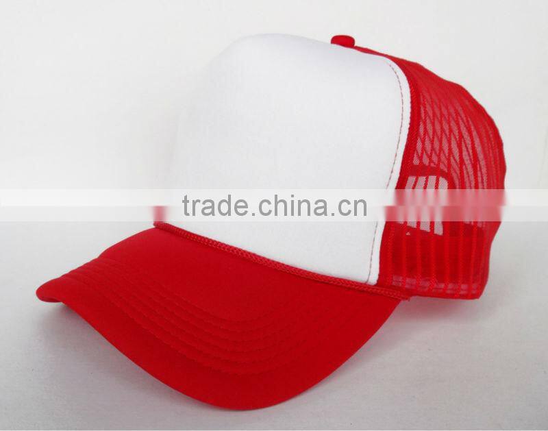 stock plain high profile trucker hat sponge net hat