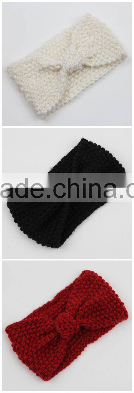 Fashion Ladies Bow Knot Pattern Knitted Daily Hair Headband