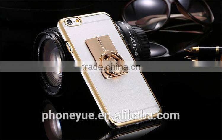 Luxury Finger Ring Phone Holer Plating Clear Phone Case For iphone6/6 Plus