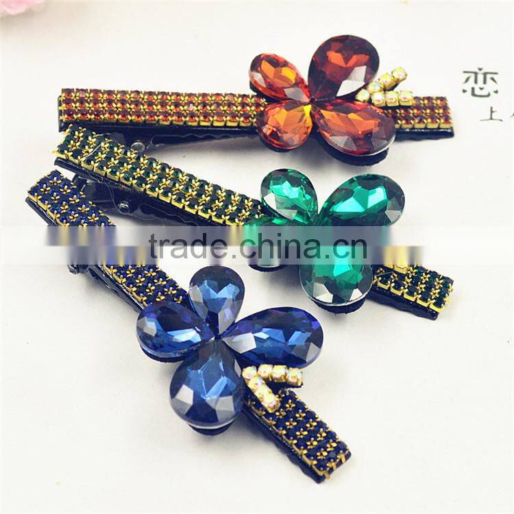 2015 Hot Alligator Hair Clip Hair Rhinestone Barrettes Boutique Bows