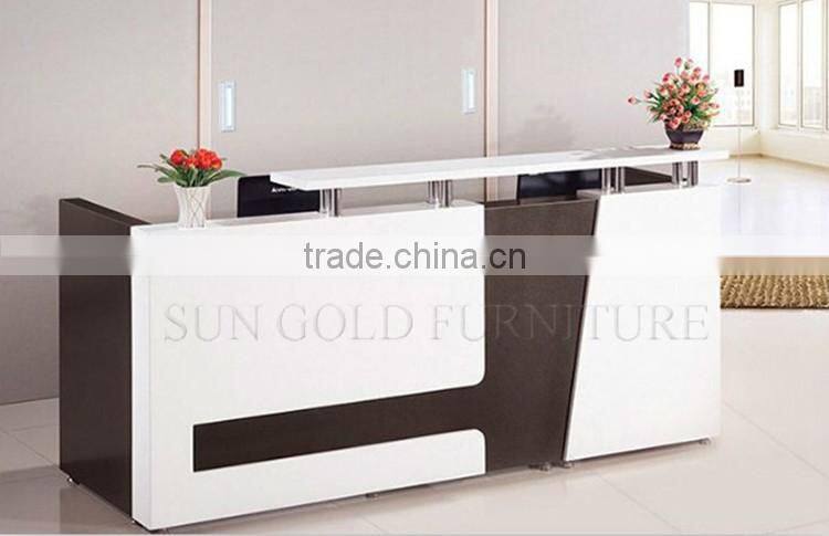Wooden furniture model showroom counter reception desk designs (SZ-RTB008-1)