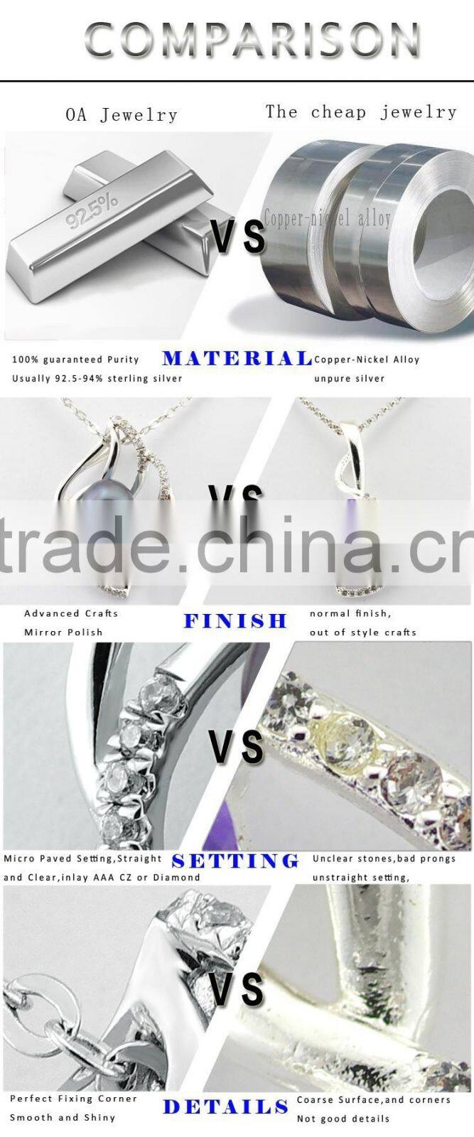 925 silver necklace set jewelry fashional design fancy long chain necklace