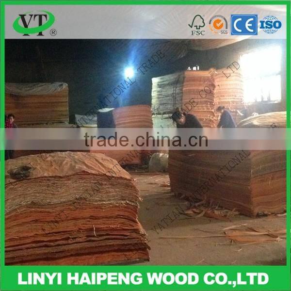 linyi factory 0.30mm 0.28mm Grade A/B water gum face veneer alternative to Keruing wood veneer
