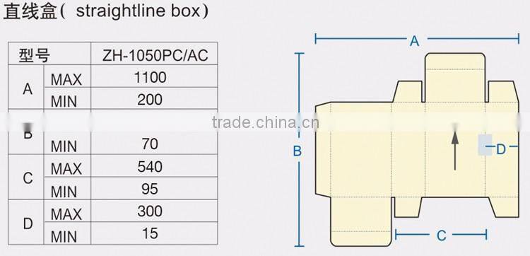 ZH-1050PC-Four Six Corners Fully Automatic Cake Box Carton Box Folding Gluing Machine