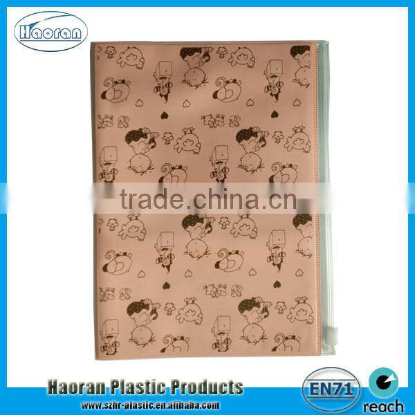 Plastic diary cover with document bag