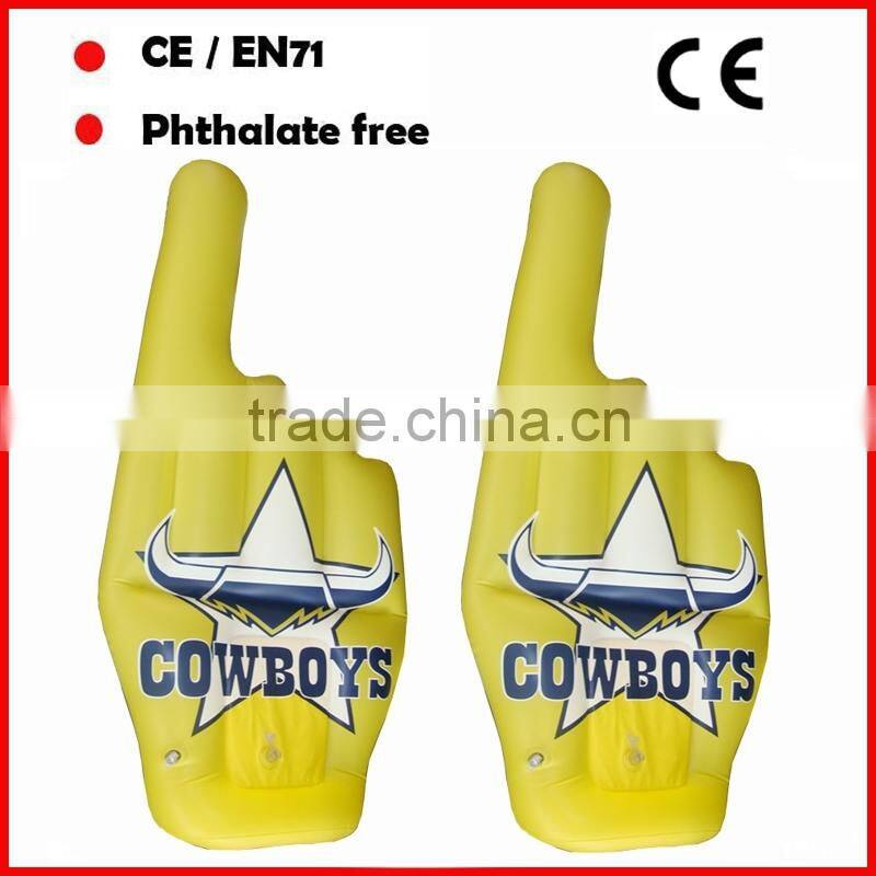 6P PVC Cheering inflatable hand for promotion custom logo