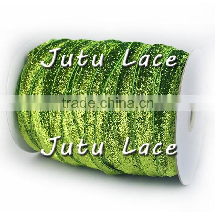 NeW HOT Sale!!Hair Accessories Decoration 5/8 ''sparkle elastic FOE velvet type of glitter hair tie