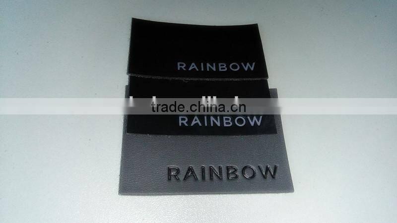 custom black leather label and leather patch with EXW price