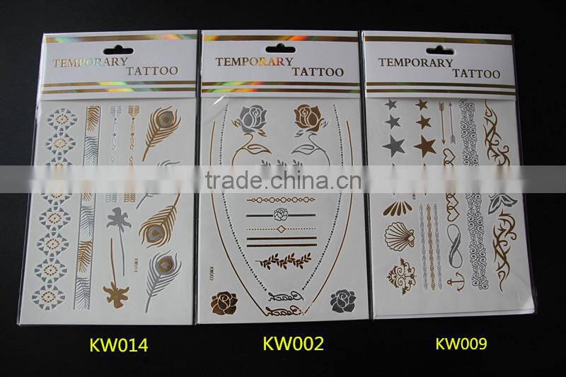 2015 arabic tattoos/metallic tattoo ink tattoo/flash tattoo/jewelry temporary tattoo in stock