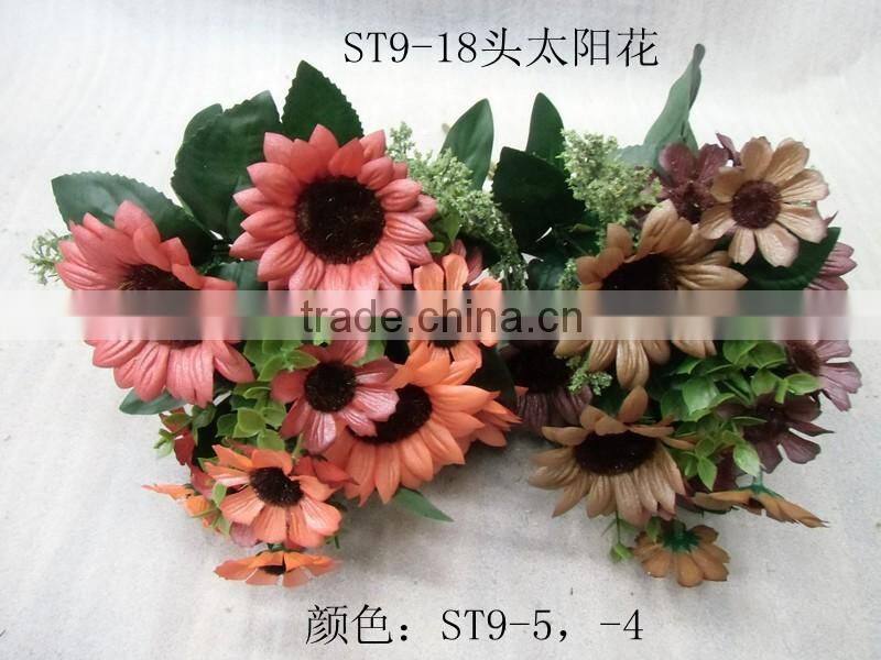 artificial silk single chrysanthemum flowers with leaves