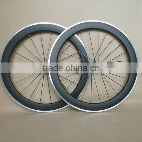 23mm width carbon alloy wheels clincher 60mm depth Aluminum braking surface carbon wheels