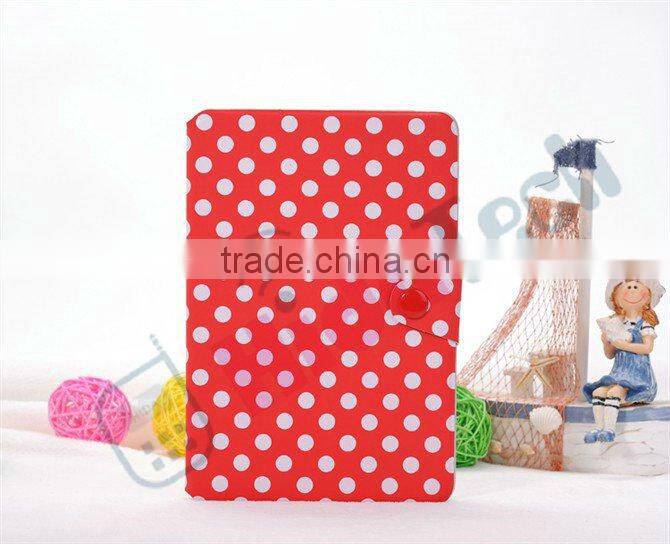 Color Dot Wallet Leather Case for iPad Mini with Buckle,For iPad Mini Dot Book Style Wallet Leather Case,With Card Slot & Buckle