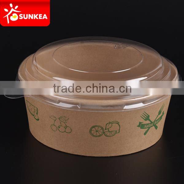 Disposable custom printed paper salad bowl