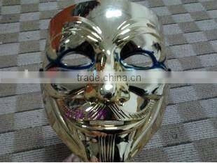 Plastic Gold Silver Color Party Cosplay V For Vendetta Mask
