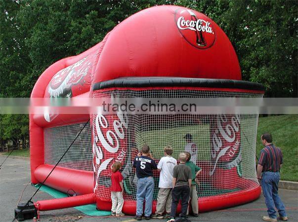 Inflatable batting cage with cap, commercial inflatable football game