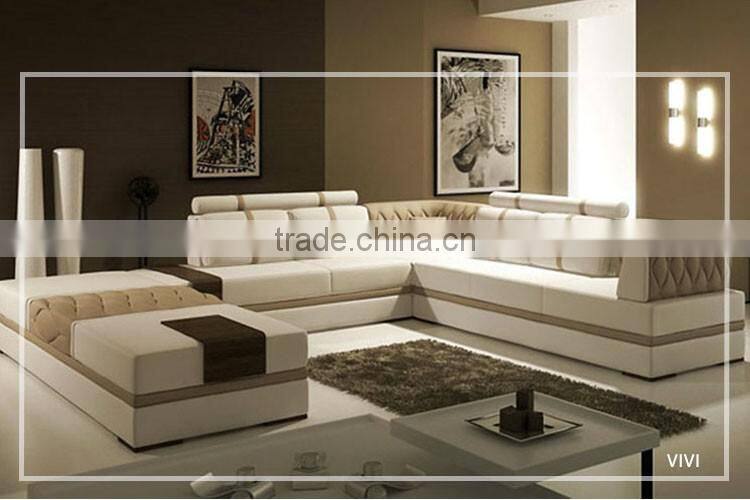 Luxury design R60 big sectional leather sofa