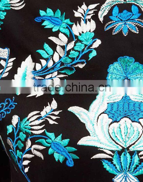 fashionable machine embroidery straight dress for women