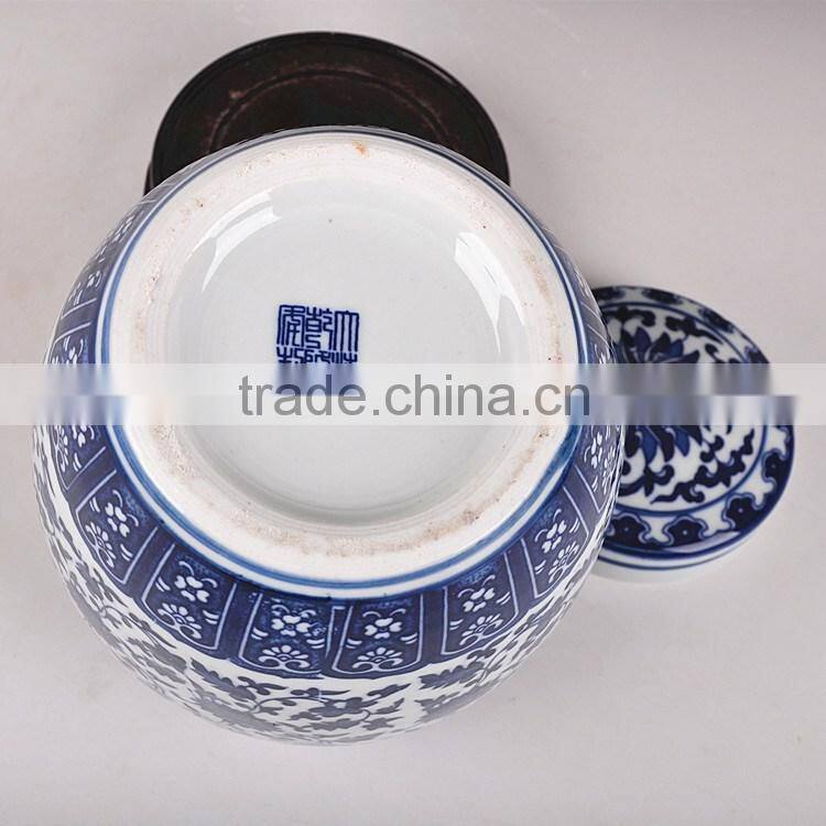 Blue and white coffee sugar tea jars made in Jingdezhen
