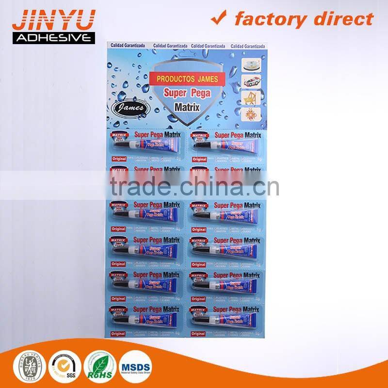 Jinyu factory price wholesale strong adhesive high viscosity quick dry plastic bottle 5g super glue 505