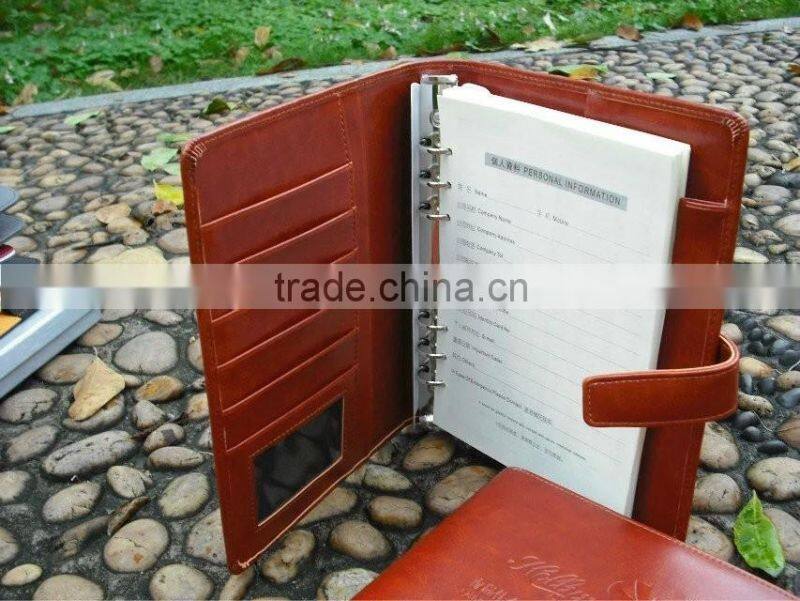 Leather A4 Writing Agenda, Document Holder File Folder