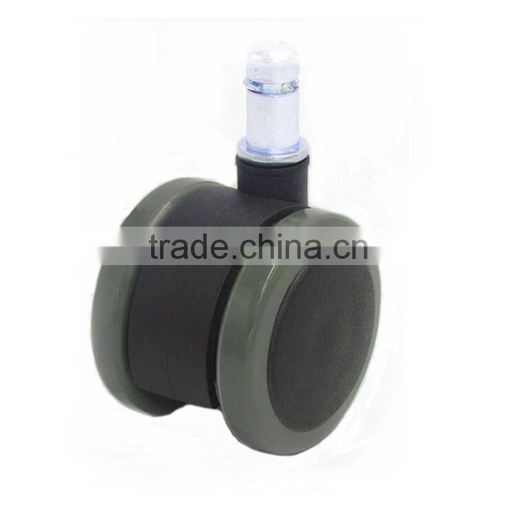 china 2"grey nylon PU rubber furniture caster wheels with grip ring stem