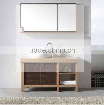sanitary ware product solid wood bathroom cabinet with single marble sink